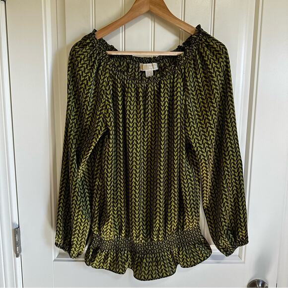 Michael Kors women’s peplum blouse small green - Picture 2 of 8